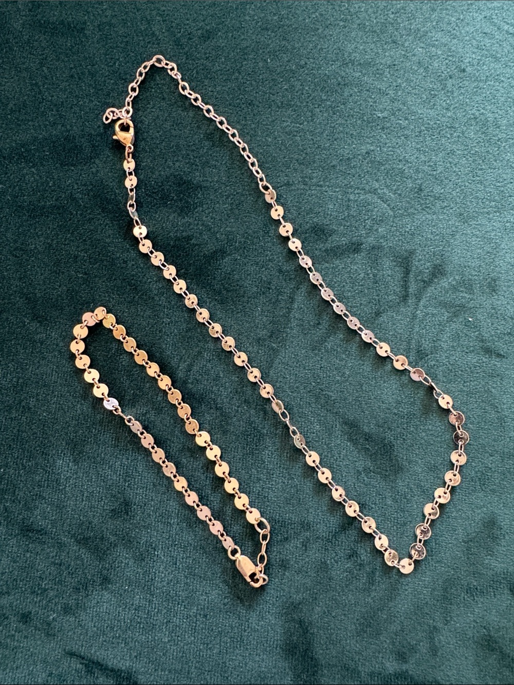 Gold-Tone Disc Link Necklace and Bracelet Set